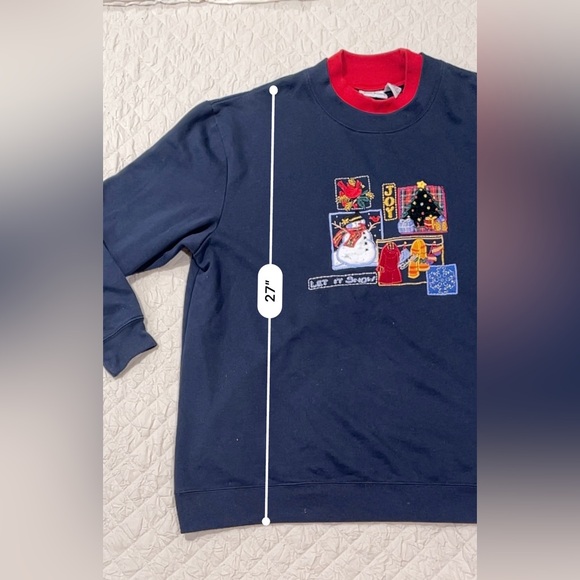 Vintage Bobbie Brooks Christmas Pullover Sweater Let it Snow Joy Size Xlarge - Picture 7 of 8